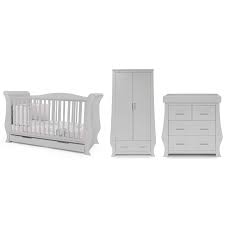BabyStyle Hollie 3 Piece Furniture Bundle with Free Sprung Mattress (Grey)
