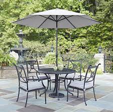 5 Piece Round Patio Dining Set With Umbrella Outdoor Dining Set Patio Patio Umbrella