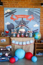 Theme Birthday Party Ideas For Boys Age 7 Vintage Airplane Birthday Party Dessert Table Vintage Airplane Birthday Party Vintage Airplane Birthday Airplane Birthday Decorations