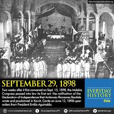 And its allies overthrew the government of the dictator saddam hussein, iraq hasn't had a moment's peace as internal and external. Everyday History On Twitter September29 On This Day In 1898 The Malolos Congress Passed Its First Law The Ratification Of The Declaration Of Independence On June 12 1898 Https T Co R3qc12usgf Https T Co Aqtxlcffus