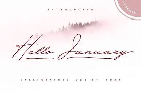 Hello January Cursiv Font Cyrillic 419326 Script Font Bundles In 2020 Hello January Cursive Fonts Hello January Quotes