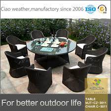 Your large round outdoor dining table needs to be large enough to seat all of your guests—but not large enough to overpower your living space. Party Used 8 Seater Outdoor Garden Rattan Wicker Dining Round Table And Chairs Set Buy Garden Furniture Outdoor Rattan Rattan Garden Dining Set 8 Seat Outdoor Dining Sets Product On Alibaba Com