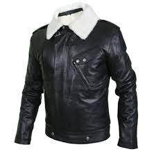Men Black Genuine Leather Jacket With White Fur Collar Leather Jacket Best Leather Jackets Genuine Leather Jackets