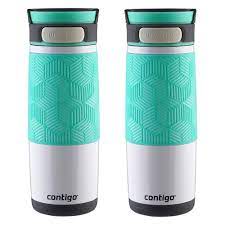 Contigo Autoseal Transit Travel Mug 16oz Turquoise No Spill Thermos 2 Pack Mugs Thermos Water Bottle Design