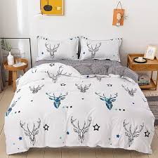 Bring home a reversible duvet cover that you won't get tired of, and a pretty bedskirt to keep things elegant. Buy Rishahome 4 Pc King Size Duvet Cover Set 220 240 Cm Deerstar 2202404dee Online In Uae Sharaf Dg