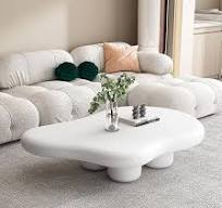 Mesa de centro em forma de nuvem de madeira maciça, mesa de centro de  desenho animado Mesa de centro interna creme branco desenho animado estilo  ...