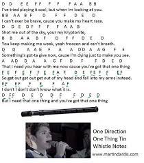 One Thing Tin Whistle Notes By One Direction Guitar Chords For Songs Piano Notes Songs Piano Songs Chords