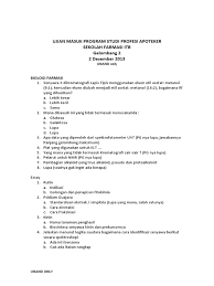 Itulah pemamaran kami tentang daftar fakultas dan jurusan yang ada di kampus ini. Contoh Soal Ujian Masuk Apoteker Pdf Berbagai Contoh