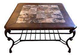 5 out of 5 stars. Rustic Square Leather And Marble Topped Wrought Iron Coffee Table Chairish