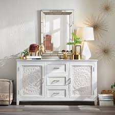 Home Decorators Collection Chennai 3 Drawer White Wash Dresser 9468000410 The Home Depot White Wash Dresser White Washed Furniture Dresser In Living Room