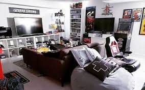 34 Fun Video Game Rooms For The Beginners Homemydesign Game Room Design Gamer Room Diy Gamer Room