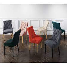 Make it a set & save. Kaylee Luxury Pair Of Velvet Dining Chairs Beige With Oak Legs Furniture123