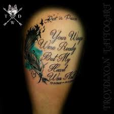 This is a wonderful way to commemorate the memory of your dad. Your Wings Were Ready But My Heart Was The Wolves Den Tattoo And Laser Tattoo Removal Facebook