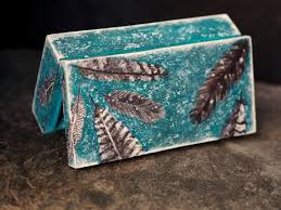 Feather Home Decor Home Box Decor Art Jewelry Box Feather Box Blue Wood Box Turquoise Decor Box Decoupaged Wooden Box Teal Blue Box In 2020 Turquoise Decor Blue Wood Wooden Boxes