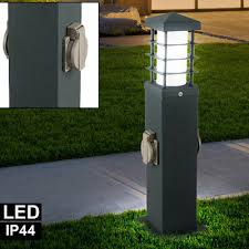 Led Steckdosen Garten Lampe Edelstahl Grau Energie Verteiler Saule Aussen Leuchte Eur 39 90 Picclick De