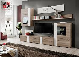 Aleppo Unique Wooden Tv Wall Unit With Corrugating White Inserts Wardrobe Bunk Bed Sofa