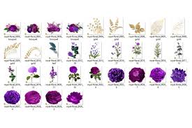 Find the perfect royal purple and gold stock photo. Royal Purple And Gold Floral Clipart By Digital Curio Thehungryjpeg Com