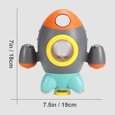 The lightweight baby bath seat also features a water level indicator so you can easily see how far you should fill the bathtub. Buy Elovien Baby Bath Toys Space Rocket Shape Bathtub Toys For Toddlers Spray Water Toys W Rotating Fountain Bathroom Shower Toys For Infants Aged 18 Months 1 2 3 4 5 Years