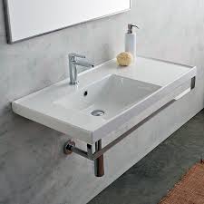 wall mount bathroom sink with overflow