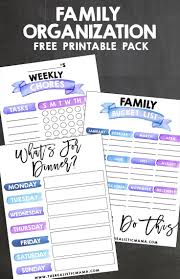 All events, records, and lists are displayed in one place. Free Printable Family Organization Pack The Realistic Mama Family Organizer Free Printables Chore Chart