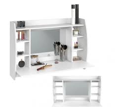 White Wall Hanging Dressing Table With Mirror And Shelves Dressing Hanging Mir Dressi In 2020 Wall Mounted Dressing Table Dressing Table Mirror White Wall Hanging