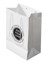 Custom Logo And Text Boutique Shopping Or Favor Medium Gift Bag Zazzle Com Gift Bag Personalized Gift Bags Logo Gifts