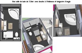 Une Salle De Bain De 7m Avec Douche A L Italienne Et Baignoire D Angle Plan Salle De Bain Salle De Bain 5m2 Salle De Bains Avec Wc
