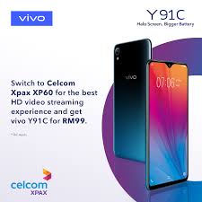 Just add an extra rm 10 to your first basic 38 plan and you get all the benefits plus the choice of either a samsung galaxy v for free or a sony xperia e4g from rm 158. Celcom Xpax Offers The Vivo Y91c For Rm99 When You Get The Xp60 Postpaid Plan Klgadgetguy