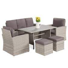 Free shipping on everything!* shop the best selection of outdoor furniture from overstock your online garden & patio store! Best Choice Products 7 Seater Conversational Wicker Dining Table Outdoor Patio Furniture Set W Cover Target