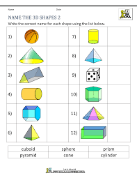 Image result for shapes and patterns worksheets for grade 2. 3d Shapes Worksheets 2nd Grade