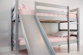 Bunk beds solid wood sturdy mdf plywood kids bedroom furniture with drawer gray. Kinsley Bunk Bed With Slide Custom Kids Furniture