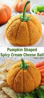 Pumpkin Shaped Cheese Ball Baked In Az Cream Cheese Ball Cheese Ball Recipes Spicy Appetizers