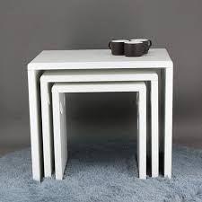 Joolihome Nest Of Table 3 Gloss White Coffee Table Nesting Tables Wood Side Table Set Of 3 Living Room Furniture Amaz Side Table Wood Furniture Nesting Tables