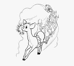 Our free printable page, sheet or. Santa Sleigh And Rudolph Colouring Page Hd Png Download Kindpng