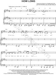 How long has this been going on? Charlie Puth How Long Sheet Music In E Major Transposable Download Print Sku Mn0178587
