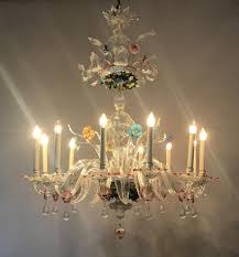 Lustre En Verre De Venise Murano 12 Bras De Lumiere Deux Etages Frederic Dulyere Proantic Chandelier Ceiling Lights Decor