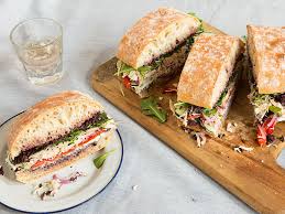 Roast Chicken Pan Bagnat With Olive Tapenade And Goat Cheese Soup And Sandwich Pan Bagnat Best Sandwich Recipes