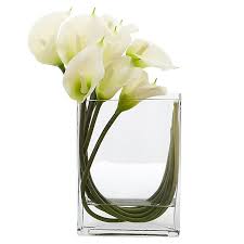 Rozalynn asiatic lily sure is a cutie! Nearly Natural 12 Inch Calla Lily Arrangement In Glass Tall Rectangular Planter Bed Bath Beyond