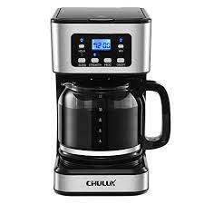 An electric drip coffee maker has two distinct parts, a portion to fit the filter and a water reservoir which has to be filled with water according to the desired strength. Buy Chulux 24 Hour Programmable Drip Coffee Machine With Lcd Screen And 12 Cup 60 Oz Glass Carafe Brew Strength Control 2 Hour Keep Warm Auto Brew And Shut Off Washable Coffee Filter And Spoon 950 Watts Online In Indonesia