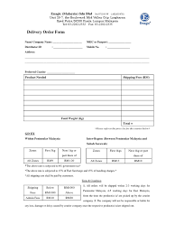 Looking for order delivery templates, useful when you are shipping goods to your customers? Delivery Order Form Enagic Malaysia Sdn Bhd