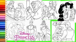 Beauty and the beast coloring pages. Coloring Disney Princes Princesses Compilation Coloring Pages For Kids Youtube