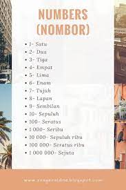 How to say bahasa malaysia in english? Malay Language Malaysia Bahasa Melayu Numbers Nombor Beginner Lesson Indonesian Language Learn English Words