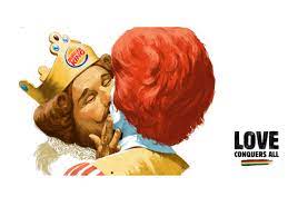 The kiss between Burger King and Ronald McDonald | Collater.al