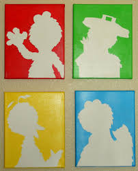 Sesame Street Handpainted Silhouettes By Paintedsilhouettes