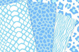 Baby Blue Animal Print Digital Paper Digital Paper Scrapbook Background Blog Backgrounds