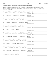 Types of chemical reactions, synthesis, decomposition, combustion, single replacement, single displacement, double replacement, double related topics: 57 Extraordinary Types Of Chemical Reactions Worksheet Picture Inspirations Liveonairbk