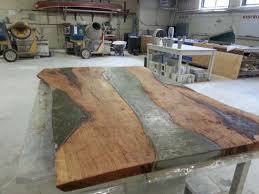 Cherry And Concrete Dining Table Diy Concrete Dining Table Wood Table Concrete Wood