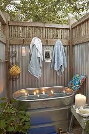 Simple and cheap outdoor bathroom construction will do. Epingle Sur Yoga