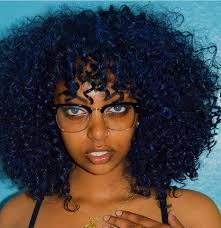 Blue Black Dye Blue Natural Hair Curly Hair Styles Naturally Dyed Natural Hair