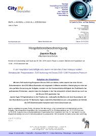 Hier findest du zahlreiche stellenangebote für schüler, studenten und berufseinsteiger. Jasmin Raub Schuler Praktikantin 2016 City Tv Filmproduktion